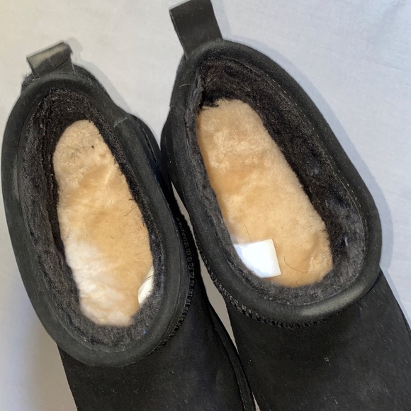 Black BEARPAW Retro Super Shorty Winter Boot Women's 8 Chunky Platform Booty - Picture 6 of 12